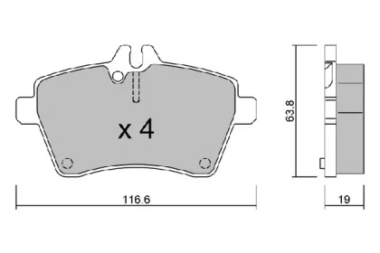 Комплект тормозных колодок (AISIN: BPMB-1005)